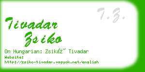 tivadar zsiko business card